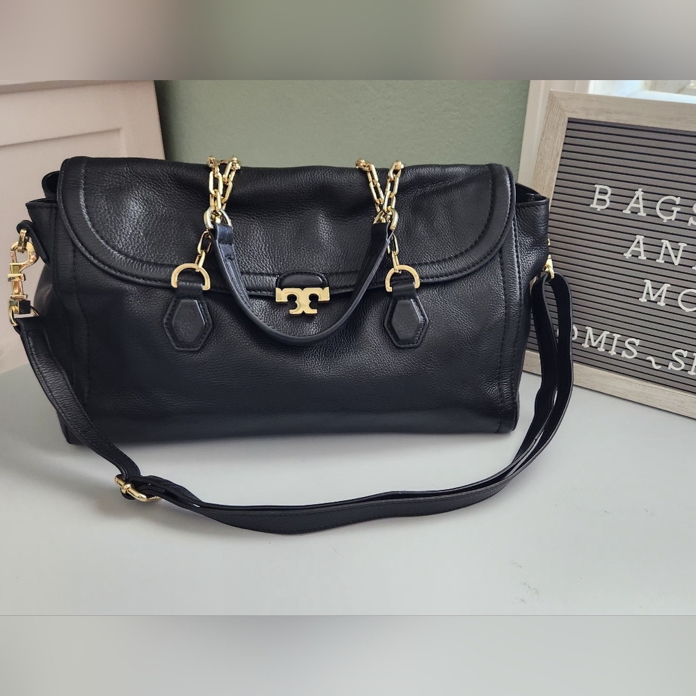 Tory Burch Boston Multi-way Chain Leather Tote Handbag